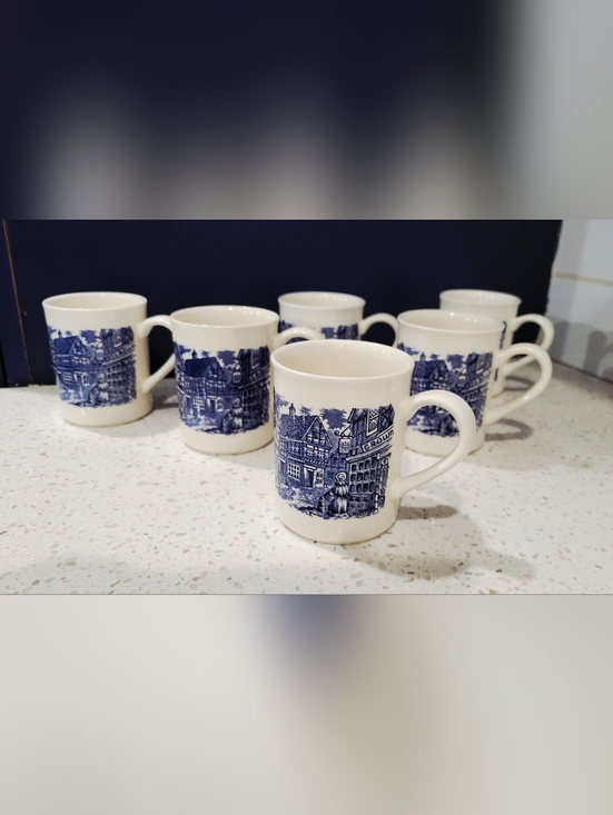 EIT England Other - VTG EIT England Blue & White Transferware Dickens Mugs | Ironstone $19 Each